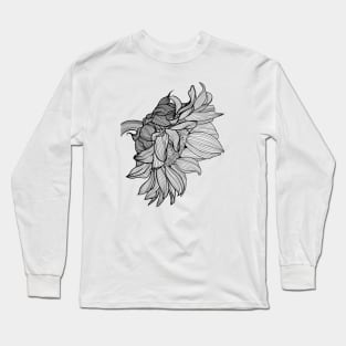 sunflower line draw Long Sleeve T-Shirt